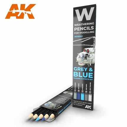 AK - Weathering Pencils for Modelling - Grey and Blue Shading and Effects - The Scale Model Stash