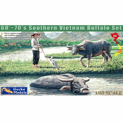 Gecko Models - 60s - 70s Southern Vietnam Buffalo Set 1/35 - The Scale Model Stash