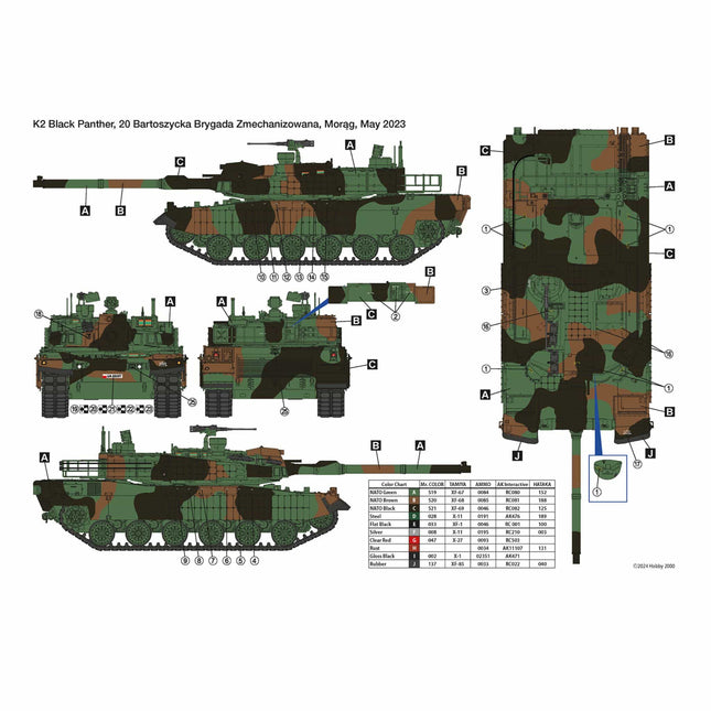 Hobby 2000 K2 Black Panther Polish Army MBT 1/35 Tank - The Scale Model Stash