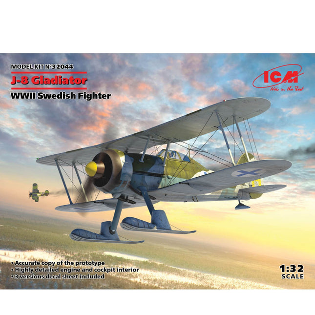 ICM - J - 8 Gladiator WWII Swedish Fighter 1/32 - The Scale Model Stash