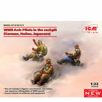 ICM - WWII Axis Pilots in the cockpit (German, Italian, Japanese) 1/32 - The Scale Model Stash