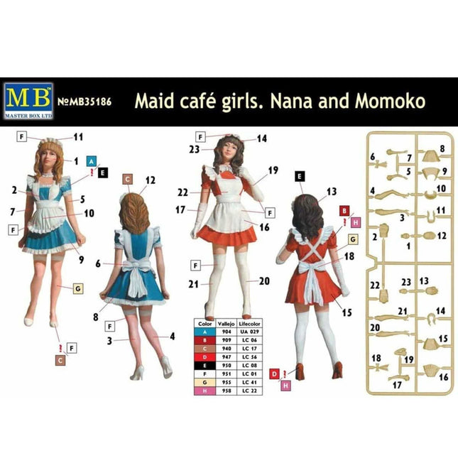 Master Box - Maid Cafe Girls - Nana and Momoko - 1/35 - The Scale Model Stash