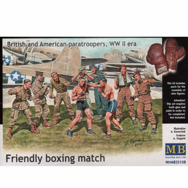 Masterbox - British and American Paratroopers WWII Era, Friendly Boxing Match 1/35 - The Scale Model Stash