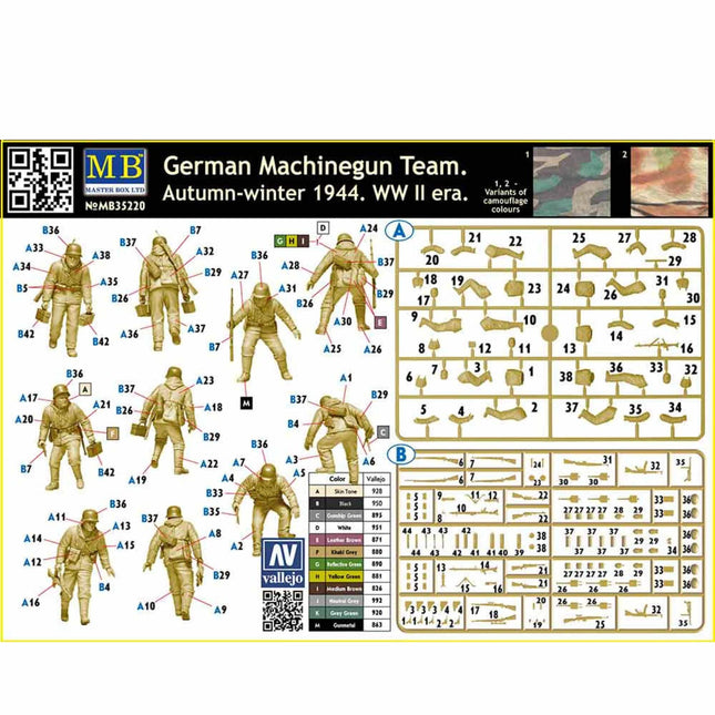 Masterbox - German Machine Gun Team Autumn - Winter 1944 WWII Era 1/35 - The Scale Model Stash