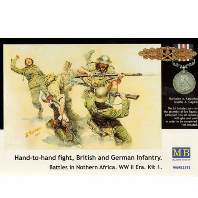 Masterbox - Hand - to - hand fight, British and German Infantry. Battles in North Africa. WWII Era Kit .1 1/35 - The Scale Model Stash