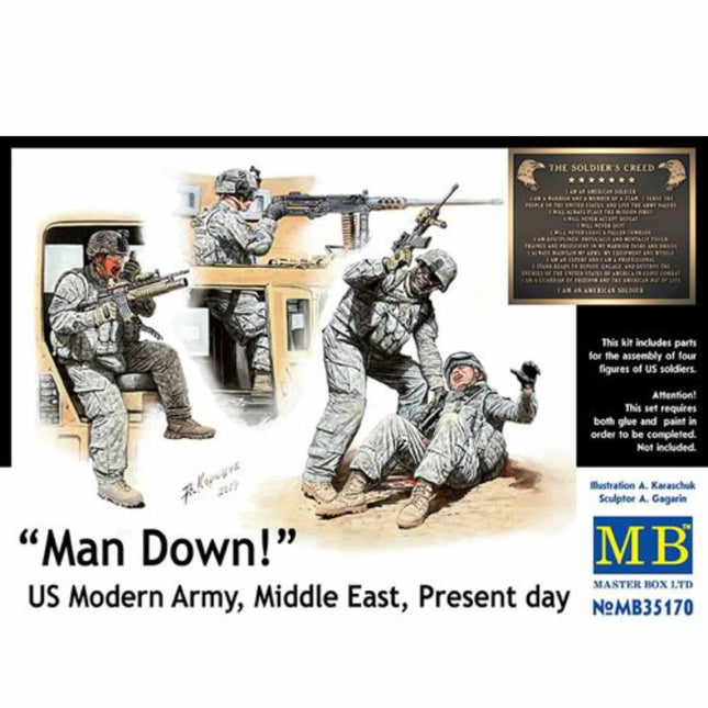 Masterbox - Man Down! US Modern Army, Middle East, Present Day 1/35 - The Scale Model Stash