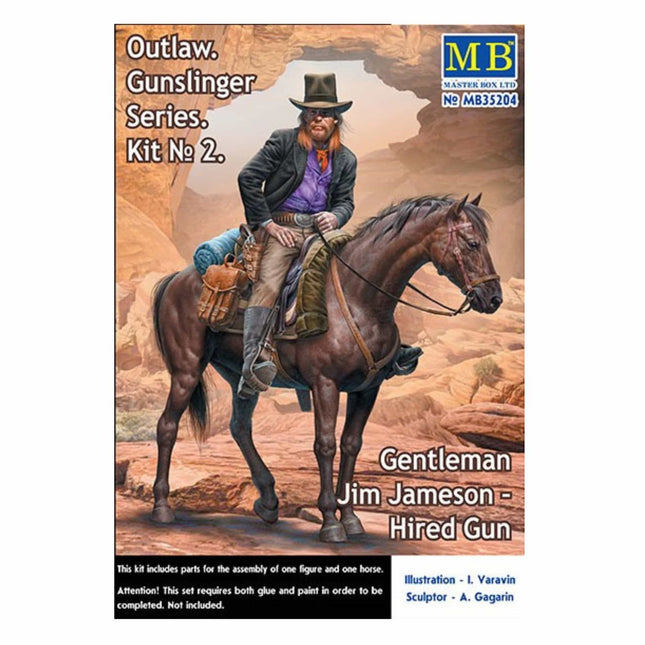 Masterbox - Outlaw Gunslinger Series Kit No.2 Gentleman Jim Jameson Hired Gun 1/35 - The Scale Model Stash