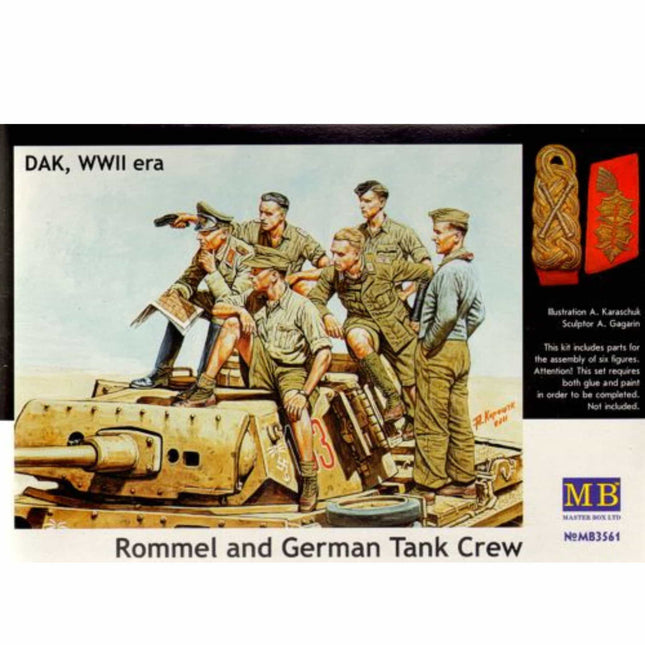 Masterbox - Rommel and German Tank Crew DAK, WWII Era 1/35 - The Scale Model Stash