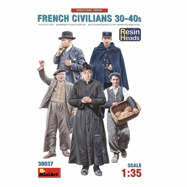 Mini Art - French Civilians 30 - 40s 1/35 (Resin Heads) - The Scale Model Stash