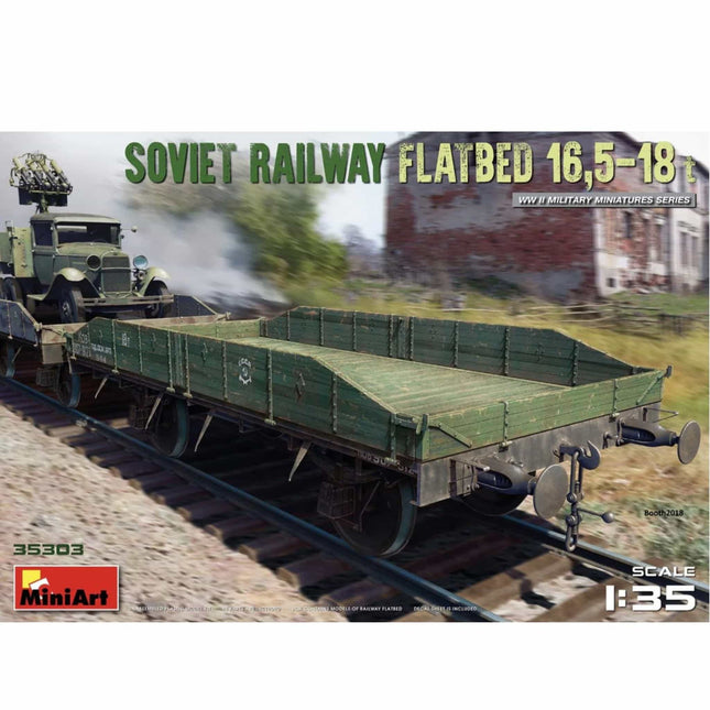 Mini Art - Soviet Railway Flatbed 16,5 - 18 1/35 - The Scale Model Stash