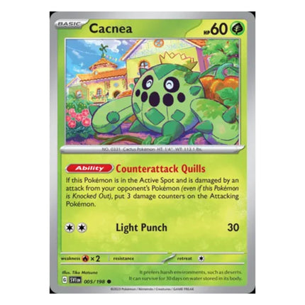 Pokemon - Scarlet and Violet (Base Set) 005/198 Cacnea (Non Holo) - The Scale Model Stash