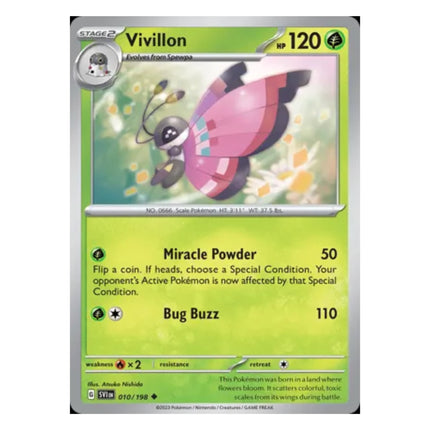 Pokemon - Scarlet and Violet (Base Set) 010/198 Vivillion (Non Holo) - The Scale Model Stash