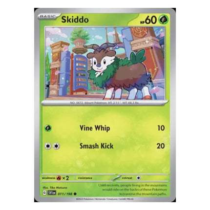 Pokemon - Scarlet and Violet (Base Set) 011/198 Skiddo (Non Holo) - The Scale Model Stash