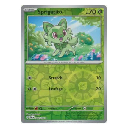 Pokemon - Scarlet and Violet (Base Set) 013/198 Sprigatito (Reverse Holo) - The Scale Model Stash