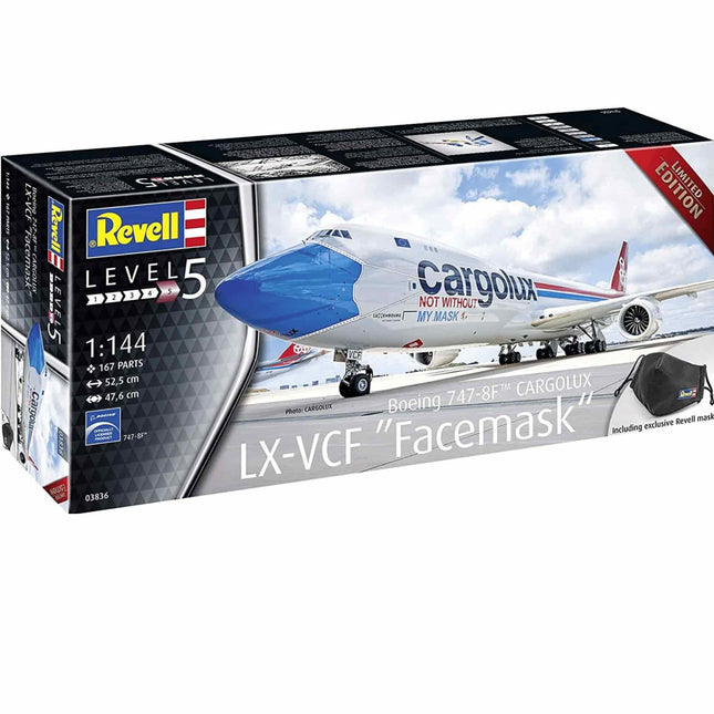 Revell - Limited Edition - Boeing 747 - 8F Cargolux LX - VCF Facemask 1/144 - The Scale Model Stash