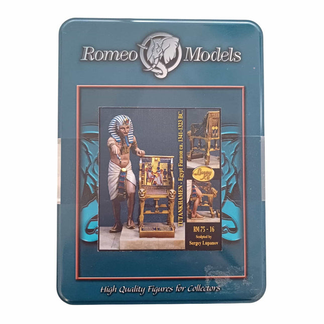 Romeo Models - Tutankhamun (Pharaoh of Egypt) 1341 - 1323 BC - 75mm Resin Figurine - The Scale Model Stash