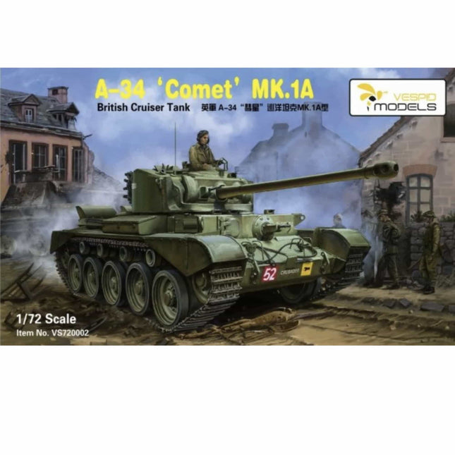 Vespid Models - A - 34 Comet MK.1A British Cruiser Tank - 1/72 Scale (VS720002) - The Scale Model Stash