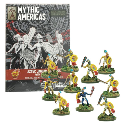 Warlord Games - Mythic Americas Aztec Jaguar Warriors with Machuahuitl 28mm Metal Figures - The Scale Model Stash